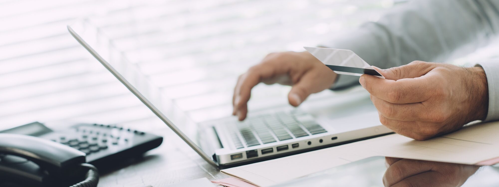 Businessman doing online banking